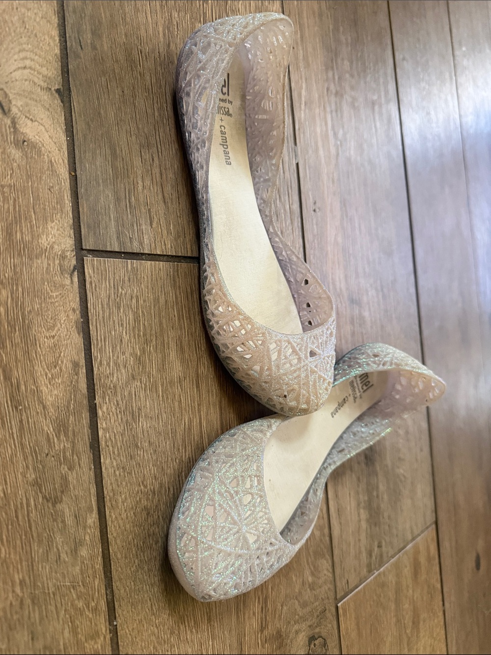 Women's Glitter Nude Ballet Flats